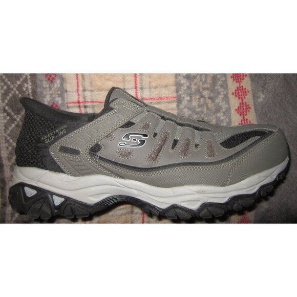 SKECHERS Mens 14 Slip-Ins Extra Wide Fit Sneakers Shoes Memory Foam Comfort Brn - Picture 1 of 7